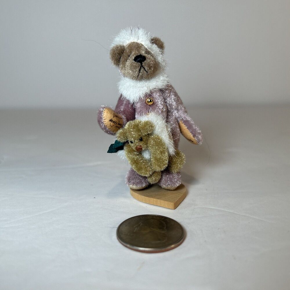 Little Gem Teddy Bear Alexandra 1995 Christmas Miniature Artist Doll 3"